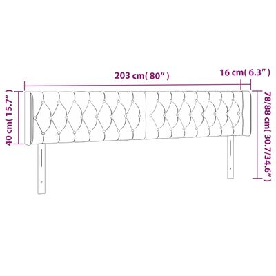 vidaXL voodipeats servadega, tumehall, 203x16x78/88 cm, samet