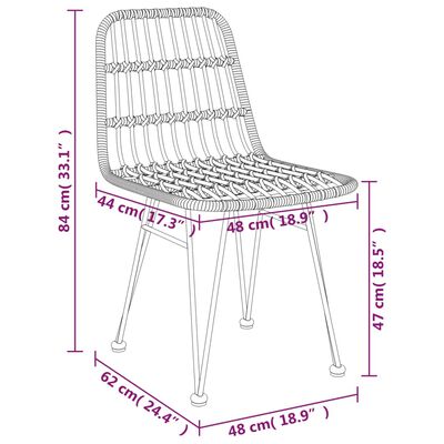 vidaXL 7-osaline aiamööbli komplekt, polürotang