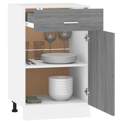 vidaXL alumine köögikapp sahtliga hall Sonoma, 50x46x81,5 cm tehispuit
