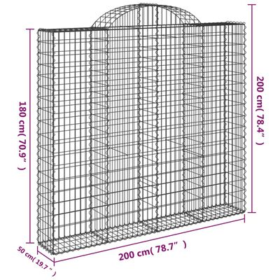 vidaXL kaarekujulised gabioonkorvid 13 tk, 200x50x180/200 cm, raud