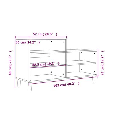 vidaXL kingakapp, betoonhall, 102 x 36 x 60 cm, tehispuit