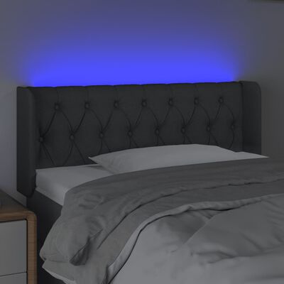 vidaXL LED-voodipeats, tumehall, 93x16x78/88 cm, kangas