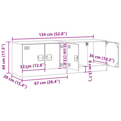 vidaXL telerikapid 2 tk, valge, 67 x 39 x 44 cm, teras