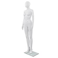 vidaXL täispikkuses naismannekeen klaasist alusel, läikiv valge 175 cm