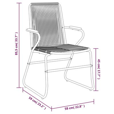 vidaXL 9-osaline aia söögimööbli komplekt, must, PVC-rotang