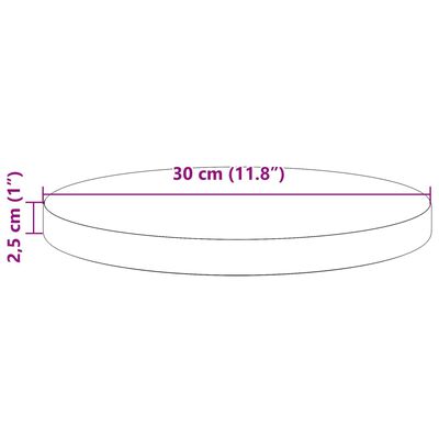 vidaXL ümmargune lauaplaat, vahapruun, Ø30 x 2,5 cm, männipuit