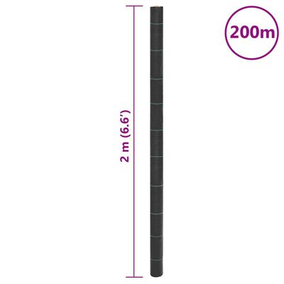 vidaXL umbrohumatt, must, 2 x 200 m, PP