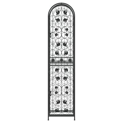 vidaXL veiniriiul 73 pudelile, must, 45 x 36 x 200 cm, sepistatud raud