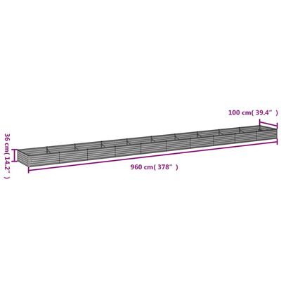 vidaXL taimekast, 960x100x36 cm, Corten-teras