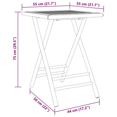 vidaXL 3-osaline bistrookomplekt, bambus