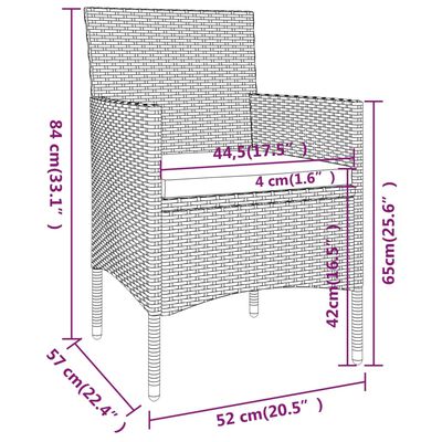 vidaXL 3-osaline aiamööbli komplekt, polürotang, pruun