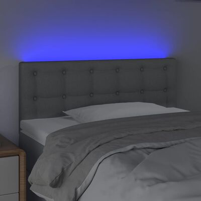 vidaXL LED-voodipeats, helehall, 100x5x78/88 cm, kangas