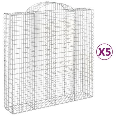 vidaXL kaarekujulised gabioonkorvid 5 tk, 200x50x200/220 cm, raud