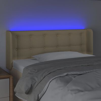 vidaXL LED-voodipeats, kreemjas, 83x16x78/88 cm, kangas