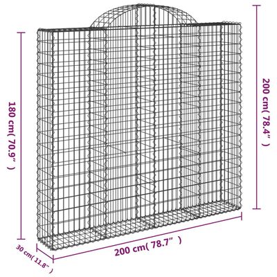 vidaXL kaarekujulised gabioonkorvid 14 tk, 200x30x180/200 cm, raud