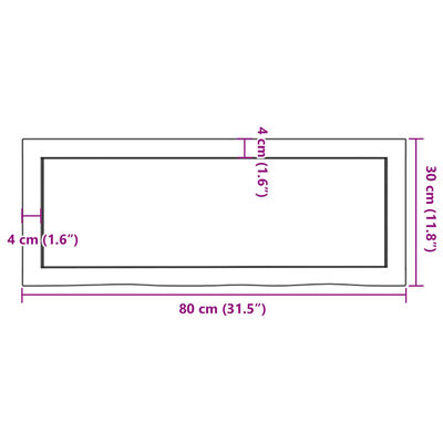 vidaXL seinariiul, tumepruun, 80x30x(2-6) cm, töödeldud tammepuit