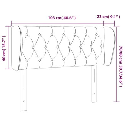 vidaXL voodipeats servadega, tumehall, 103x23x78/88 cm, samet