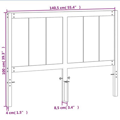 vidaXL voodipeats, vahapruun, 135 cm, männipuit