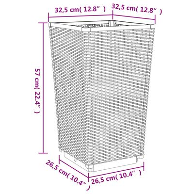 vidaXL aia taimekastid 2 tk, valge, 32,5 x 32,5 x 57 cm, PP