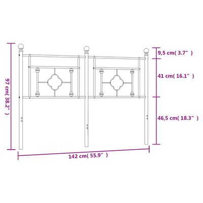 vidaXL metallist voodipeats, valge, 135 cm