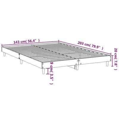 vidaXL voodiraam, pruun tamm, 140 x 200 cm, tehispuit