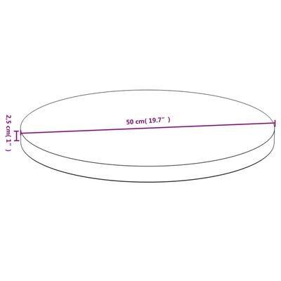 vidaXL lauaplaat Ø50x2,5 cm bambusest