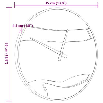 vidaXL seinakell, pruun, Ø35 cm, raud ja oliivipuu