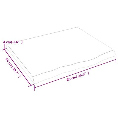 vidaXL seinariiul, helepruun, 60 x 50 x (2-4) cm, töödeldud tammepuit