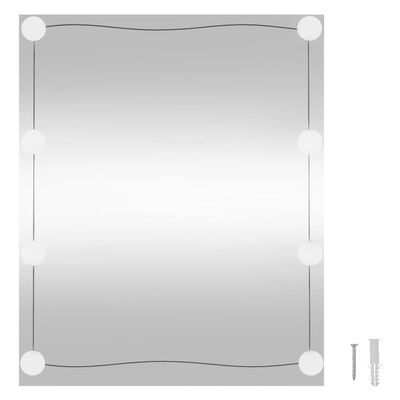 vidaXL seinapeegel LED-tuledega, 50x60 cm, klaas, ristkülik