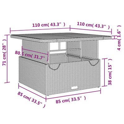 vidaXL 2-osaline aiamööbli komplekt patjadega, must, polürotang