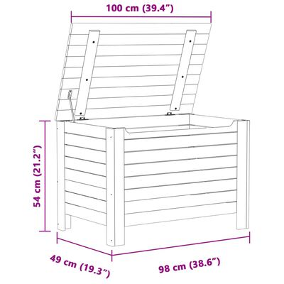 vidaXL kaanega hoiukast "RANA" valge, 100 x 49 x 54 cm, männipuit