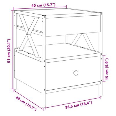 vidaXL kohvilaud LED-tuledega, Sonoma tamm, 40 x 40 x 51 cm