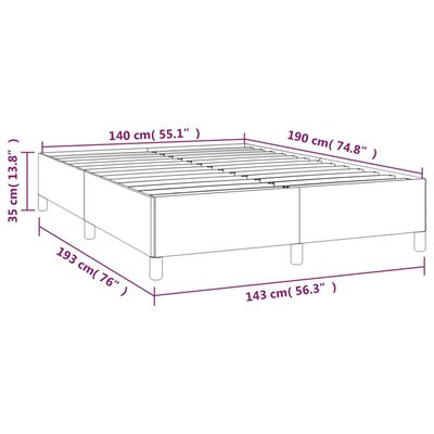 vidaXL voodiraam, tumehall, 140x190 cm, samet