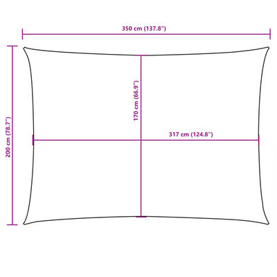 vidaXL oxford-kangast päikesepuri, ristkülik, 2 x 3,5 m, pruun