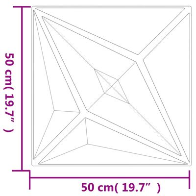 vidaXL seinapaneelid 12 tk, must, 50x50 cm, XPS 3 m² täht