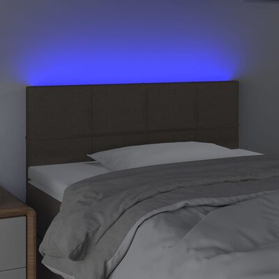 vidaXL LED-voodipeats, pruunikashall, 90x5x78/88 cm, kangas