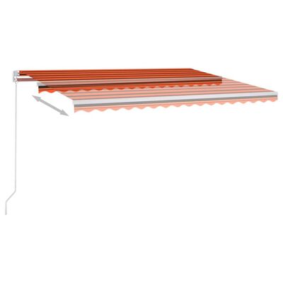 vidaXL käsitsi sissetõmmatav varikatus, 400 x 350 cm, oranž ja pruun