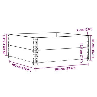 vidaXL kaubaaluste ääred 2 tk, must, 100x100 cm, toekas männipuit