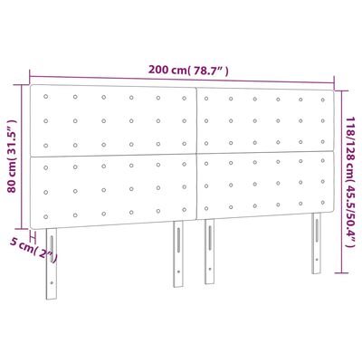 vidaXL voodipeatsid 4 tk, valge, 100x5x78/88 cm kunstnahk