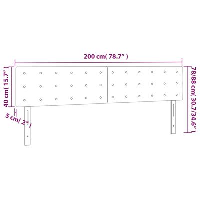 vidaXL voodipeatsid 2 tk, must, 100x5x78/88 cm, samet