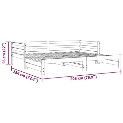 vidaXL väljatõmmatav päevavoodi ilma madratsita, 2 x (90x200) cm