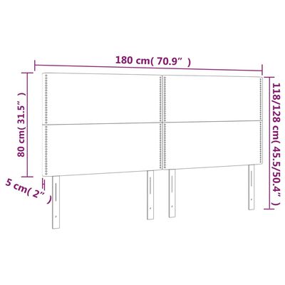 vidaXL LED-voodipeats, must, 180x5x118/128 cm, kangas