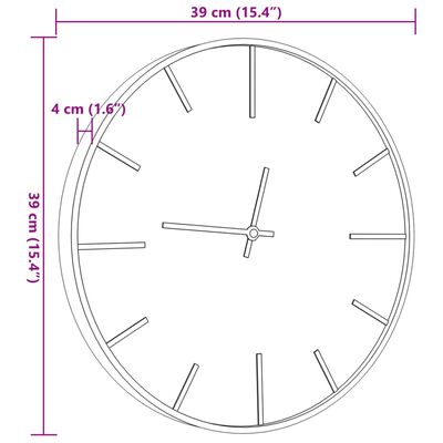 vidaXL seinakell, pruun, Ø39 cm, raud ja tehispuit