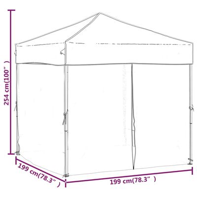 vidaXL kokkupandav peotelk seintega, sinine, 2 x 2 m