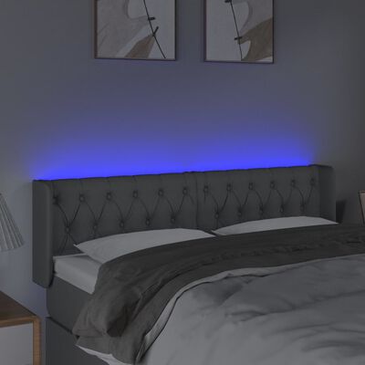 vidaXL LED-voodipeats, helehall, 147x16x78/88 cm, kangas