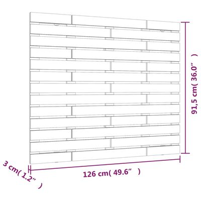 vidaXL seinale kinnitatav voodipeats, 126x3x91,5 cm, männipuit