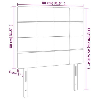 vidaXL LED-voodipeats, helehall, 80x5x118/128 cm, kangas