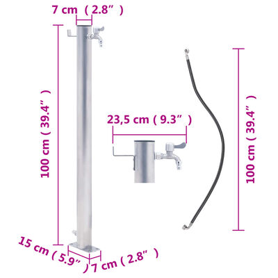 vidaXL veekraan aeda, 100 cm, roostevaba teras, ümar