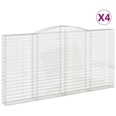 vidaXL kaarekujulised gabioonkorvid 4 tk, 400x30x200/220 cm, raud