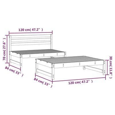 vidaXL 2-osaline aiamööbli komplekt, männipuit